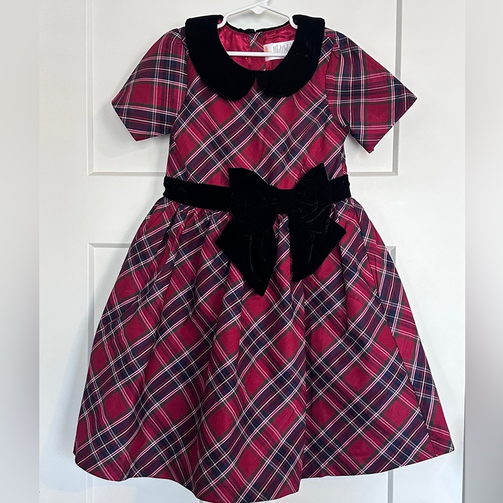 Gymboree Red Plaid Dress with Velvet Accents